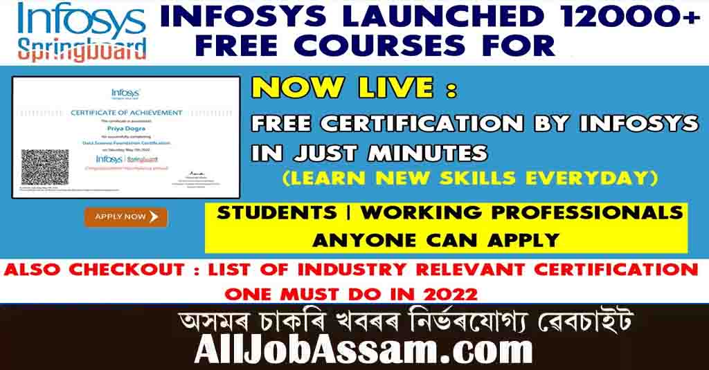 Infosys Springboard 2022 – Free Online Courses with Certificate | Login & Registration