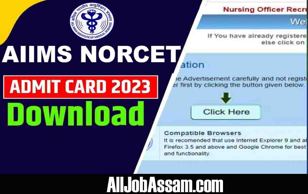 AIIMS Nursing Officer NORCET Admit Card 2023 Released – Exam Date and Hall Ticket