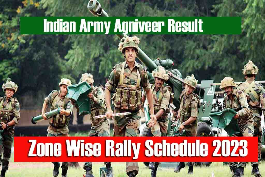 Indian Army Agniveer Result: Zone Wise Rally Schedule 2023