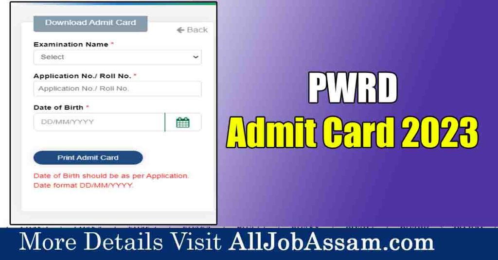 PWRD Admit Card 2023: Assistant Engineer (Civil) Screening Test